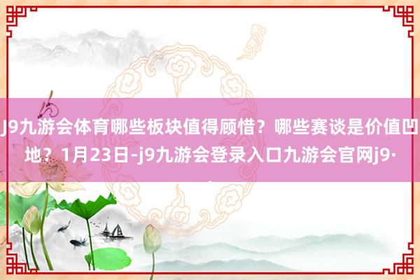 J9九游会体育哪些板块值得顾惜？哪些赛谈是价值凹地？1月23日-j9九游会登录入口九游会官网j9·