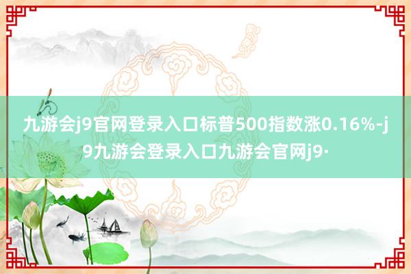 九游会j9官网登录入口标普500指数涨0.16%-j9九游会登录入口九游会官网j9·